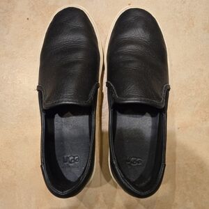 UGG Black Leather Loafers
